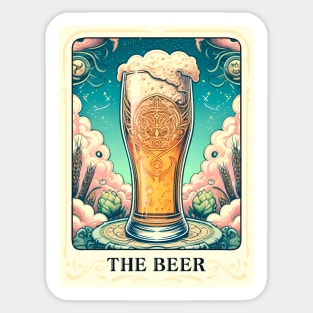 Funny Tarot Card Parody  The Beer Beer Lovers Sticker